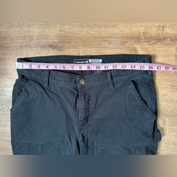 Womens Carhartt Rugged Flex Double Front Canvas Cargo Work Pants Size 10 Black - Picture 7 of 9